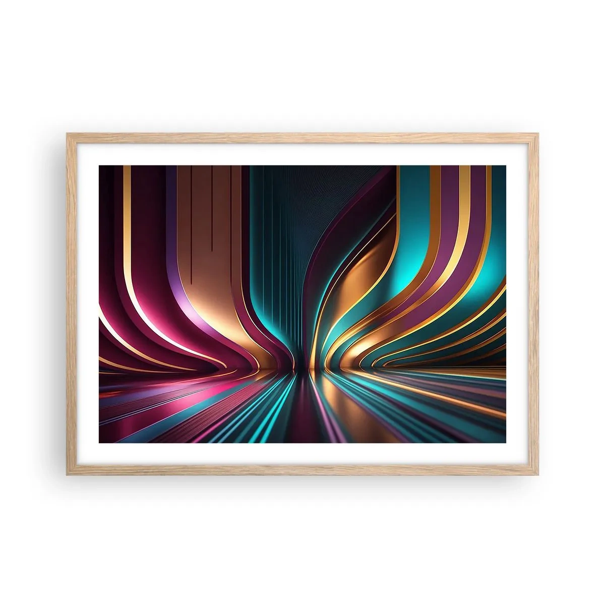 Poster in light oak frame - Architecture of Light - 70x50 cm
