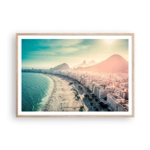 Poster in light oak frame - Eternal Holiday in Rio - 100x70 cm