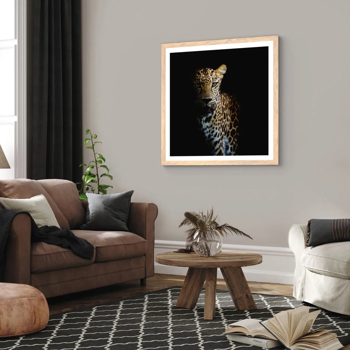 Poster in light oak frame - Dark Beauty - 60x60 cm