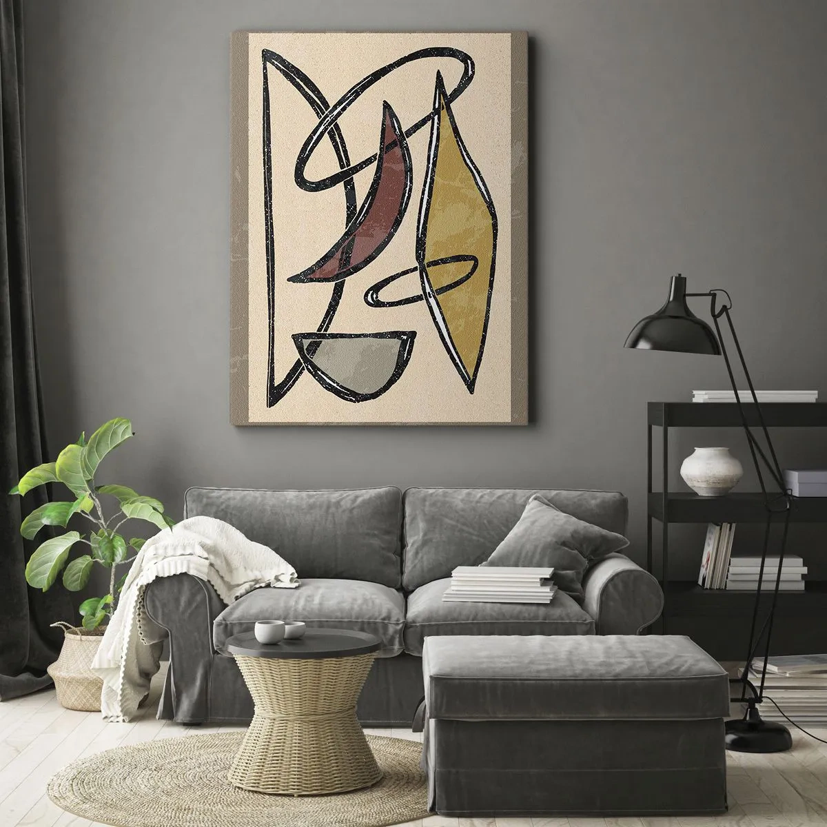 Canvas picture - Composition - Arches and Ovals - 65x120 cm