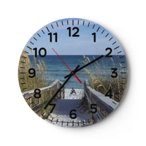Wall clock - Clock on glass - In the Sun, out in the Wind - 30x30 cm