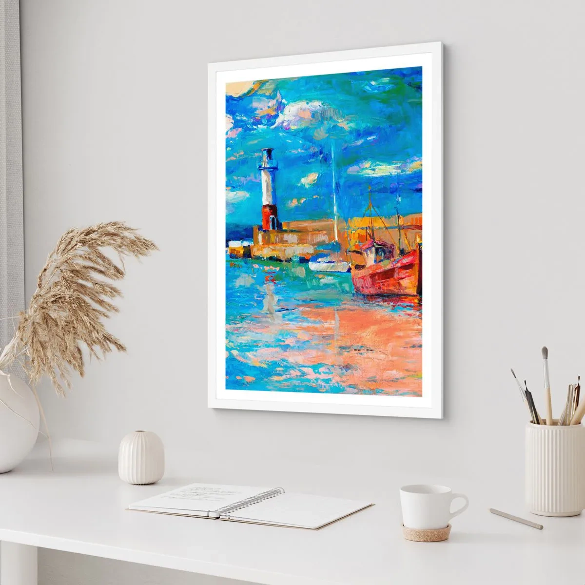 Poster in white frmae - Afternoon in a Rainbow Bay - 70x100 cm