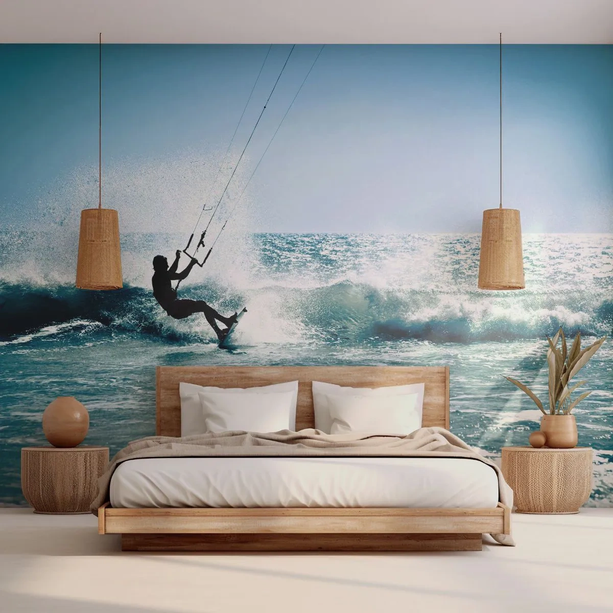 Photo Wallpaper Premium Sand - Let You Be Carried Away - Sport, Kitesurfing, Sea - 100x70 cm