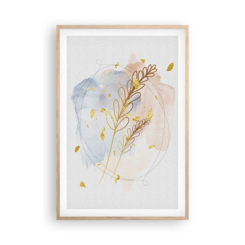 Poster in light oak frame - Golden Blast - 61x91 cm
