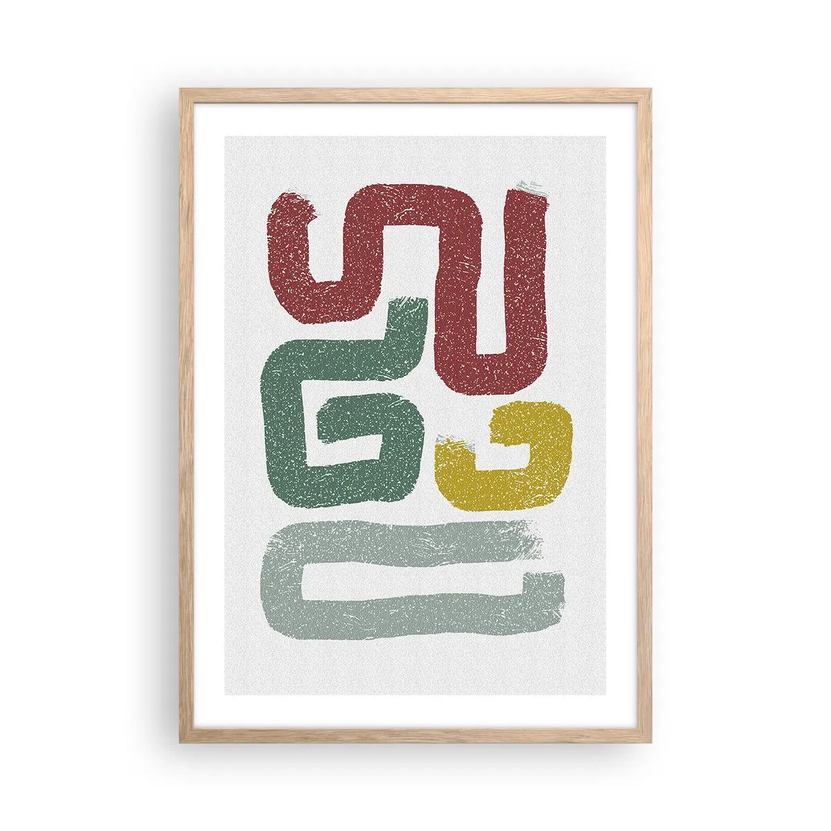 Poster in light oak frame - In an Unknown Language - 50x70 cm
