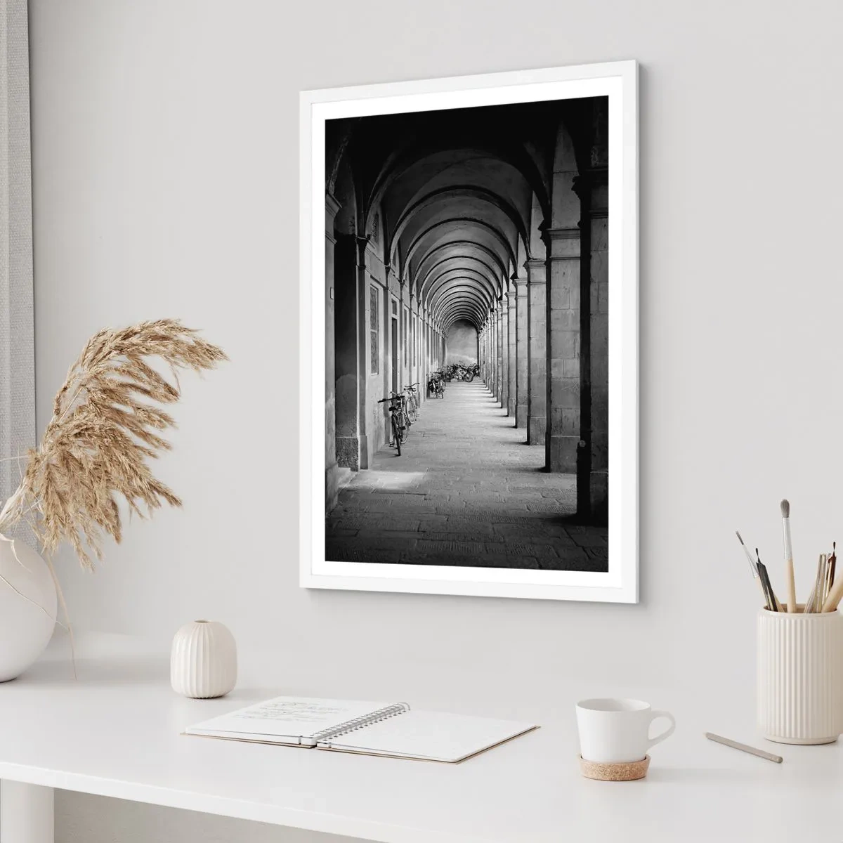 Poster in white frmae - Under the Arcades - 50x70 cm