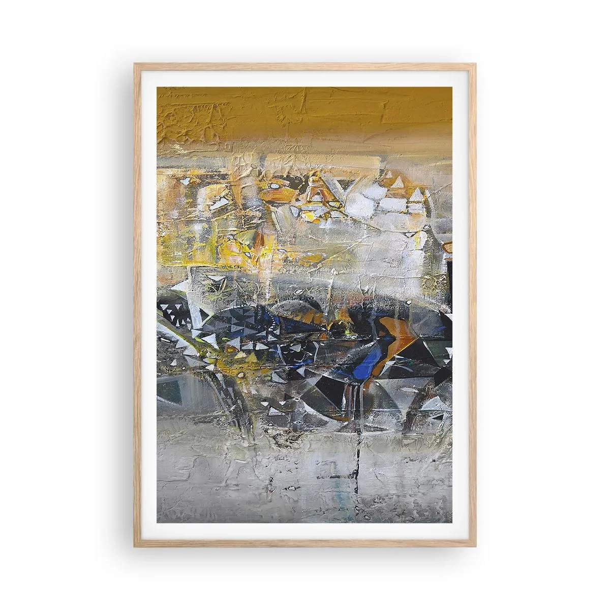 Poster in light oak frame - All Will Work out - 70x100 cm