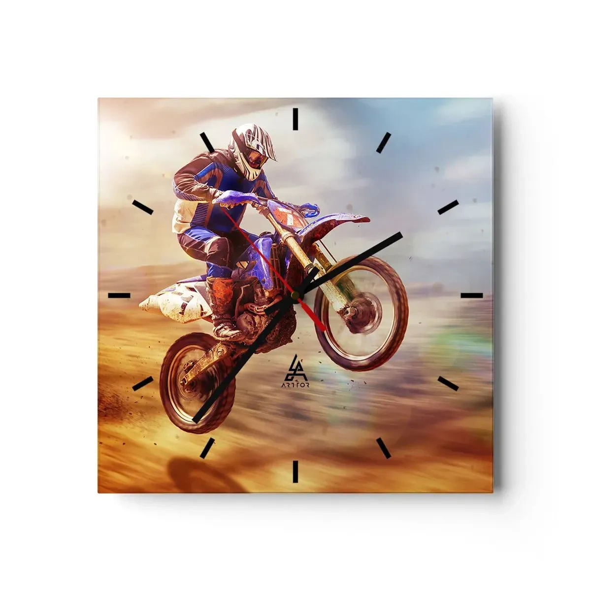 Wall clock - Clock on glass - Motorcycle Dizziness - 30x30 cm