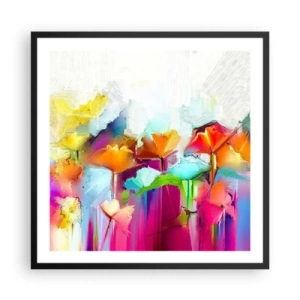 Poster in black frame - Rainbow Has Bloomed - 60x60 cm