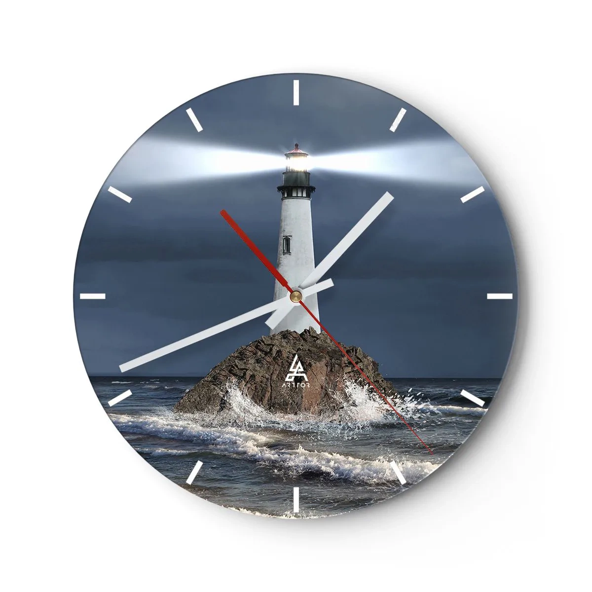Wall clock - Clock on glass - Here…Here…Here! - 40x40 cm