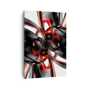Canvas picture - Movement in Graphite and Red - 70x100 cm
