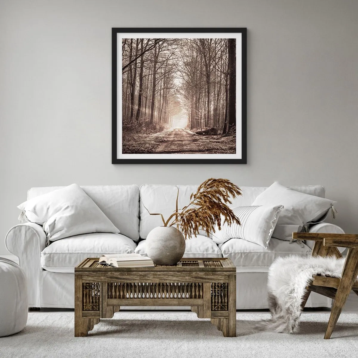 Poster in black frame - Cathedral of the Forest - 40x40 cm