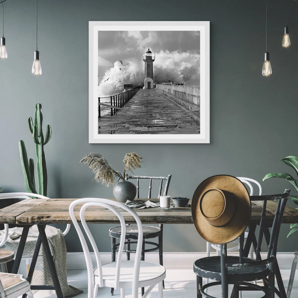 Poster in white frmae - Fearless - 60x60 cm