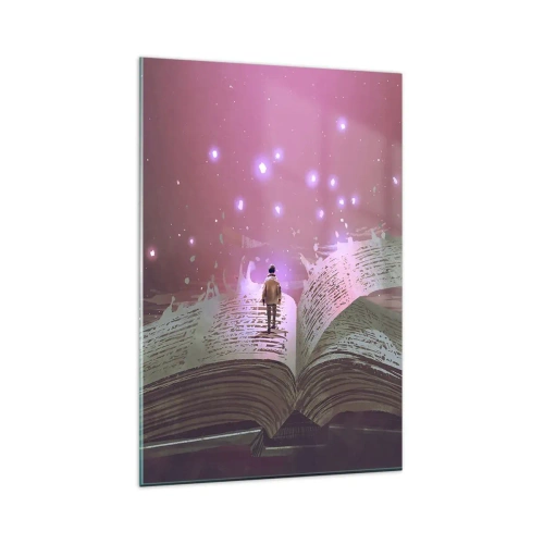 Glass picture - Invitation to Another World -Read It! - 80x120 cm