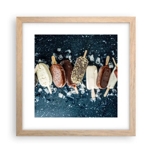 Poster in light oak frame - Taste of the Hot Summer - 30x30 cm