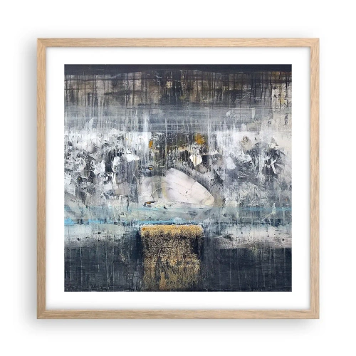 Poster in light oak frame - Icy Path - 50x50 cm