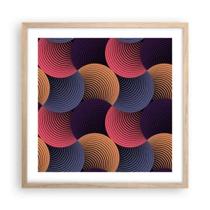 Poster in light oak frame - In a Circular Rhythm - 50x50 cm