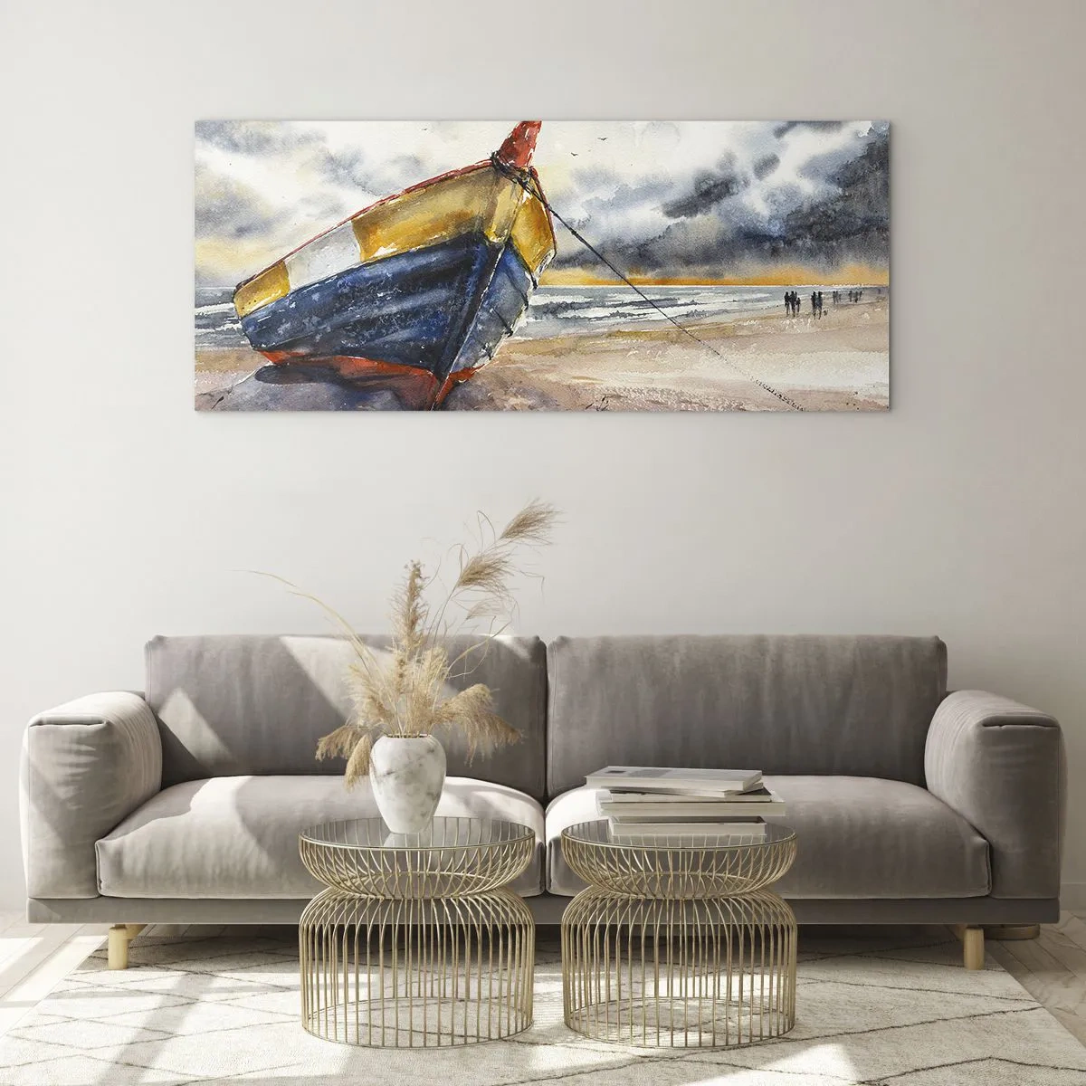 Glass picture - Rest On the Shore - 90x30 cm