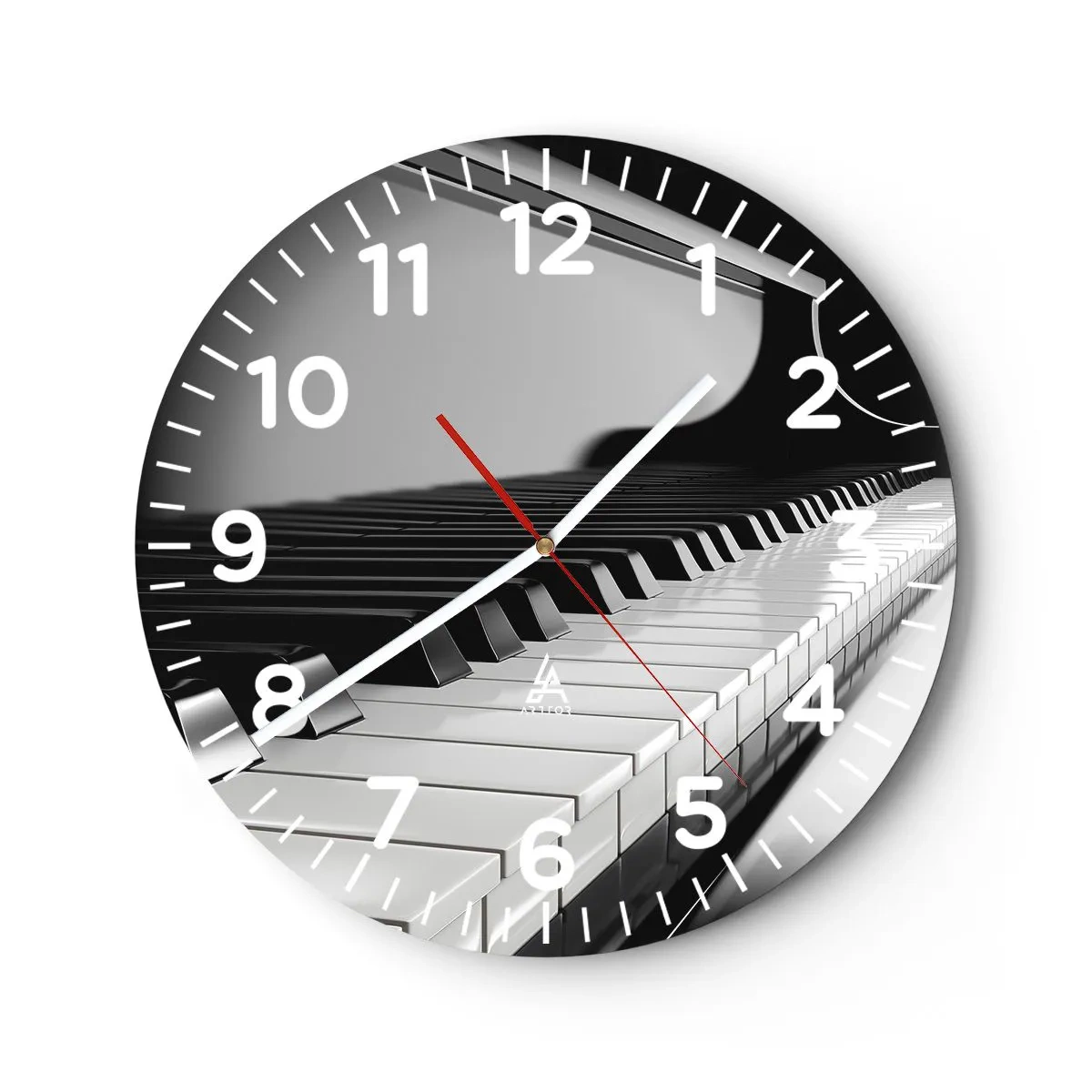 Wall clock - Clock on glass - Harmony of Shapes and Colours - 30x30 cm