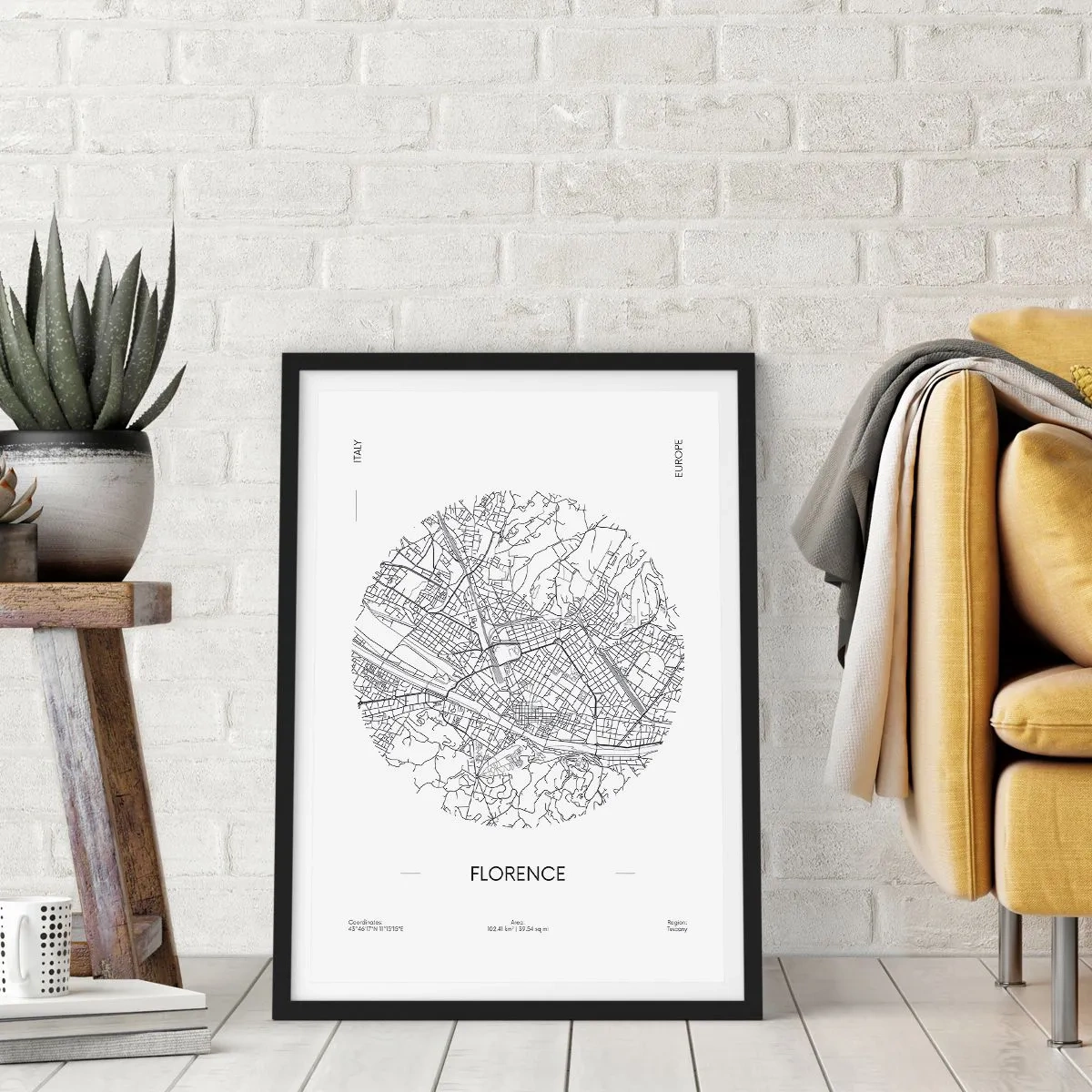Poster in black frame - Anatomy of Florence - 40x50 cm