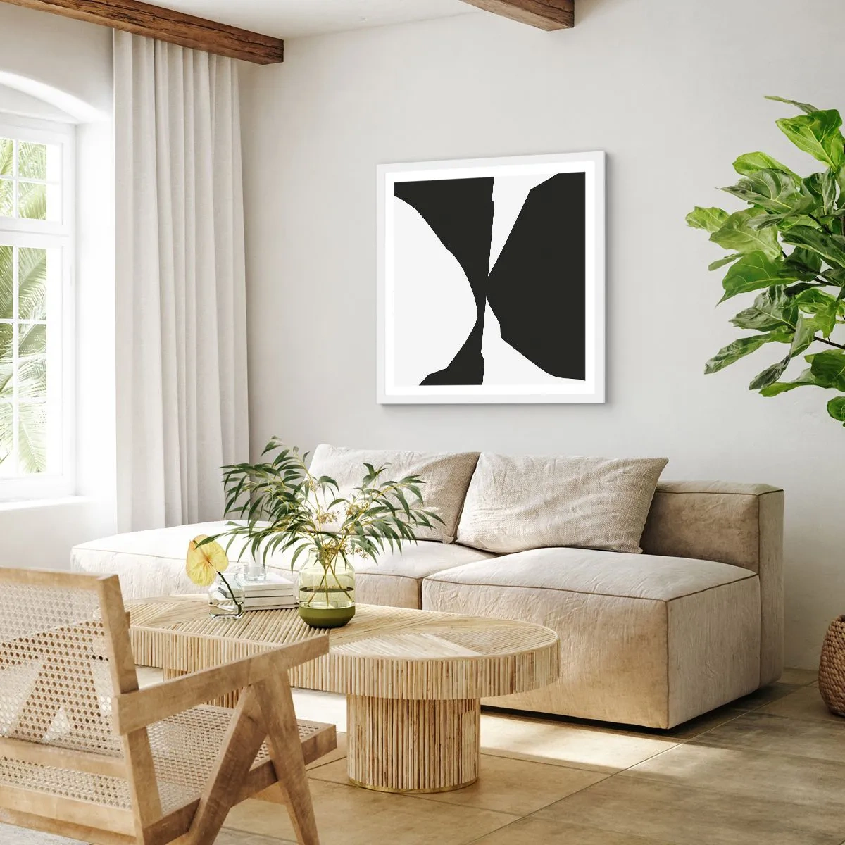 Poster in white frmae - Positive - Negative - 50x50 cm