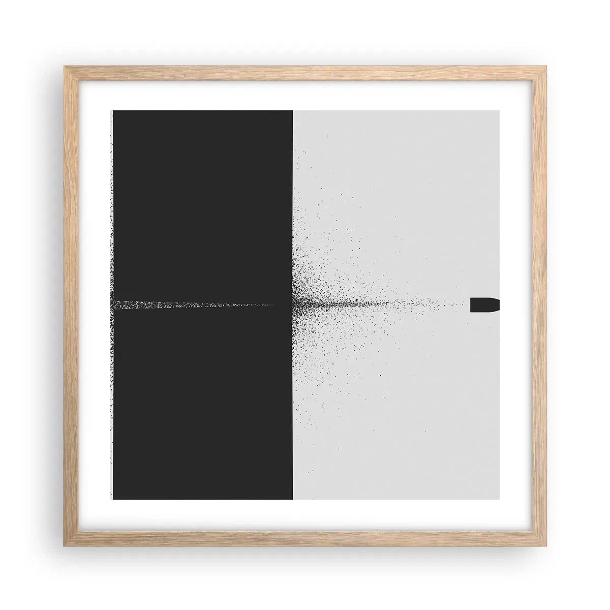 Poster in light oak frame - Straight to the Point - 50x50 cm