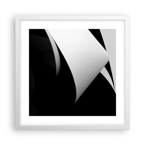 Poster in white frmae - Planes of Light Emerging from the Shadow - 40x40 cm