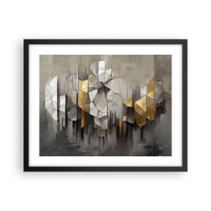 Poster in black frame - Composition of Ice and Light - 50x40 cm