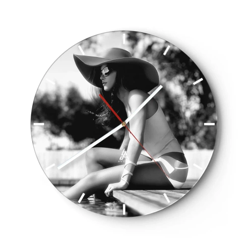 Wall clock - Clock on glass - Summer Dream - 40x40 cm