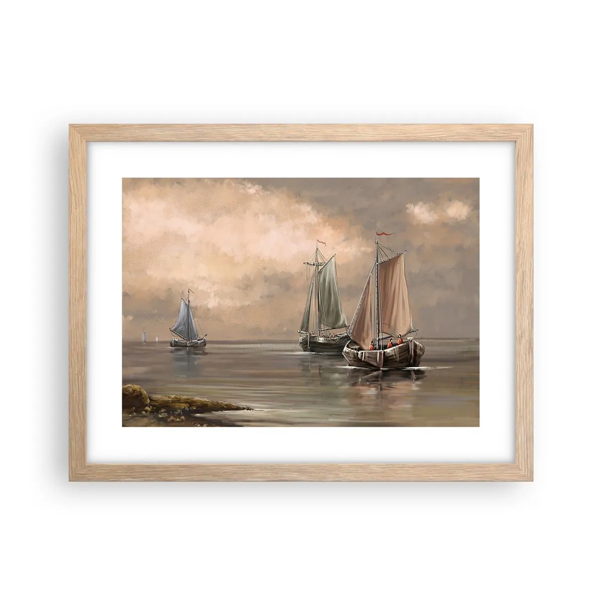 Poster in light oak frame - Return of Sailors - 40x30 cm