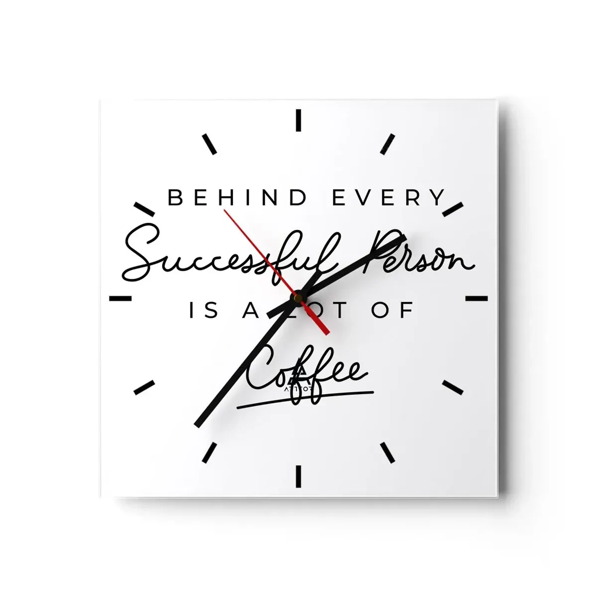 Wall clock - Clock on glass - Secret of Success - 30x30 cm