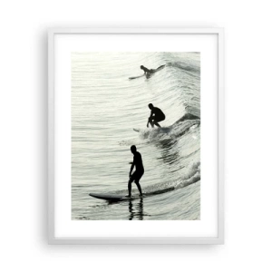 Poster in white frmae - Meeting the Wave - 40x50 cm