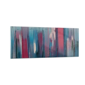 Glass picture - Vertical Composition In Blue And Red - 100x40 cm