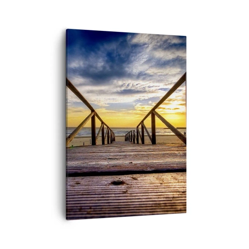 Canvas picture - Straight to a Quiet Beach at Sunset - 50x70 cm