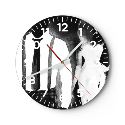 Wall clock - Clock on glass - Noir Atmosphere - 40x40 cm