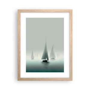 Poster in light oak frame - Built from Fog - 30x40 cm