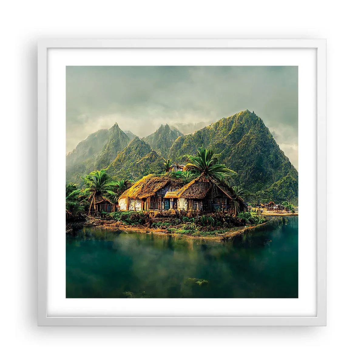 Poster in white frmae - Tropical Paradise - 50x50 cm