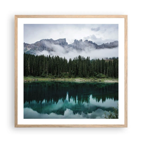Poster in light oak frame - Quiet Please, Let's Not Wake Up Still Waters - 60x60 cm