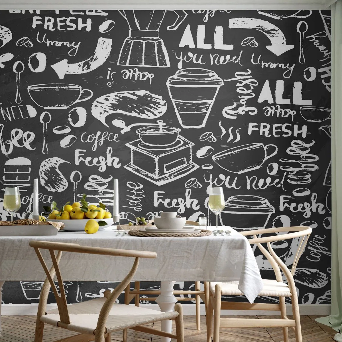 Self-Adhesive Photo Wallpaper Deluxe Sticker - All You Need Is… - Gastronomy, Mural, Graffiti - 300x210 cm