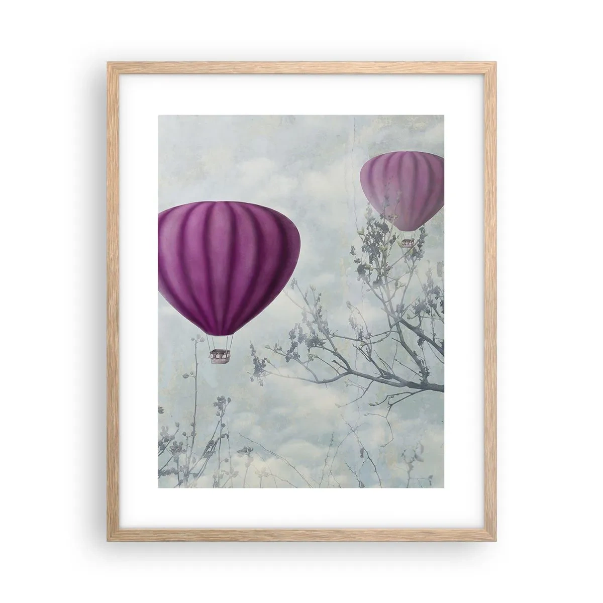 Poster in light oak frame - Like Ships in the Sky - 40x50 cm
