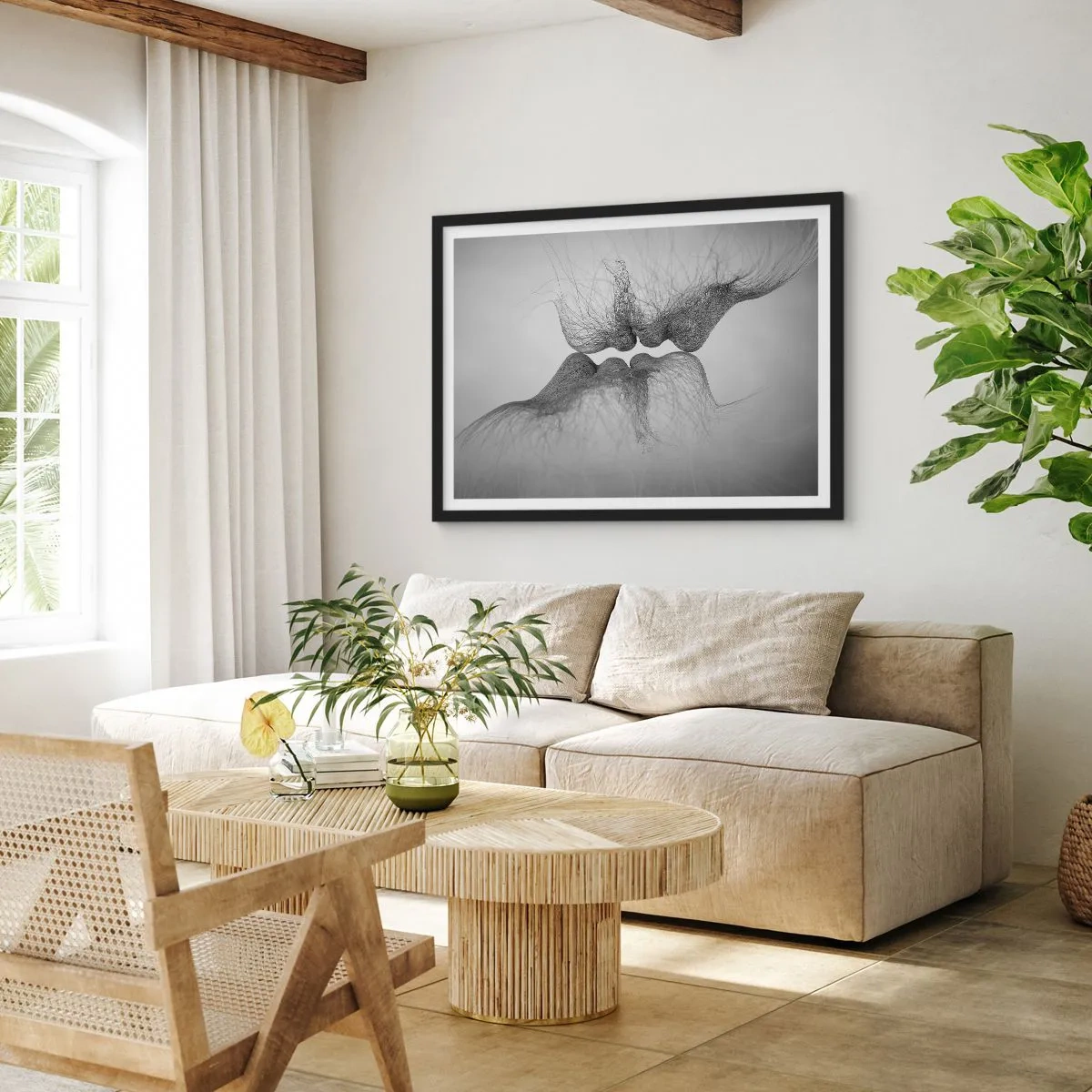 Poster in black frame - Kiss of the Wind - 40x30 cm