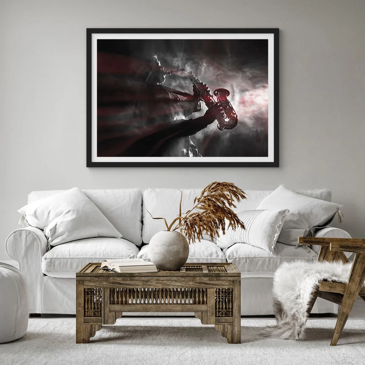 Poster in black frame - Lost in the Fog of Jazz - 50x40 cm