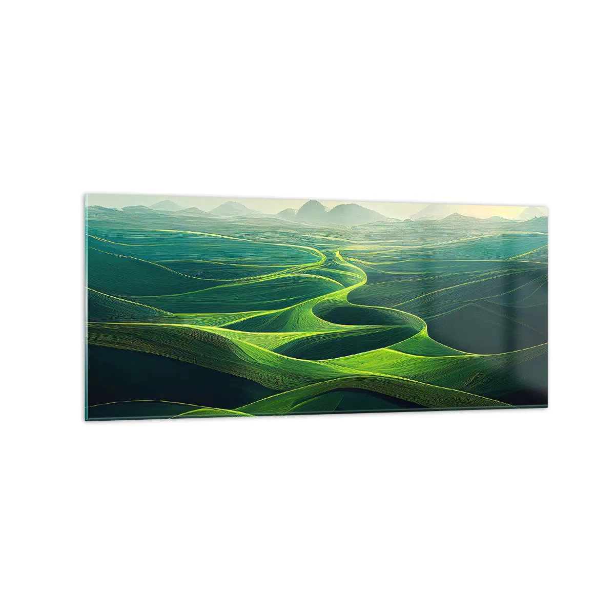 Glass picture - In Green Valleys - 120x50 cm