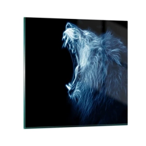 Glass picture - Flaming Rage of a King - 50x50 cm