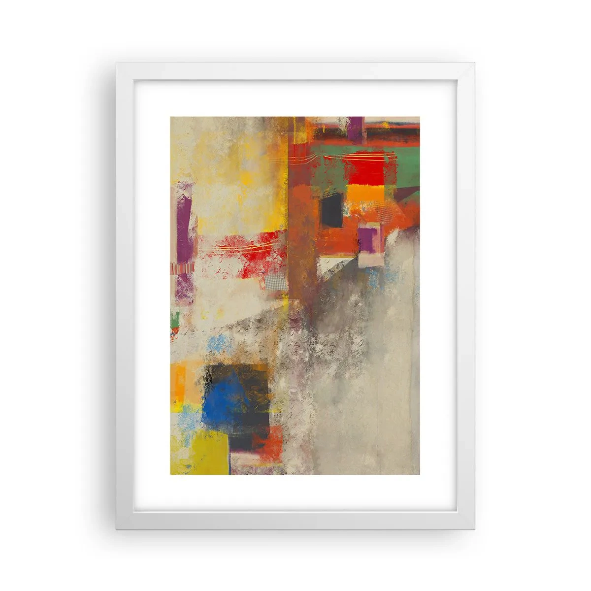 Poster in white frmae - Geometry of Colours - 30x40 cm