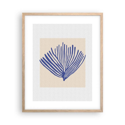 Poster in light oak frame - Blue Fan - 40x50 cm