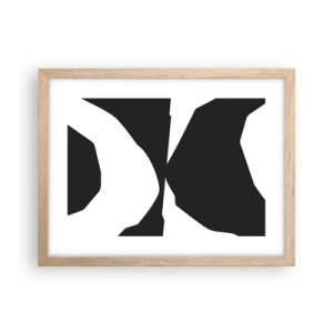 Poster in light oak frame - Positive - Negative - 40x30 cm