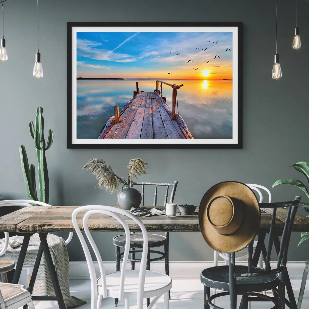Poster in black frame - Walk towards the Sun - 50x40 cm