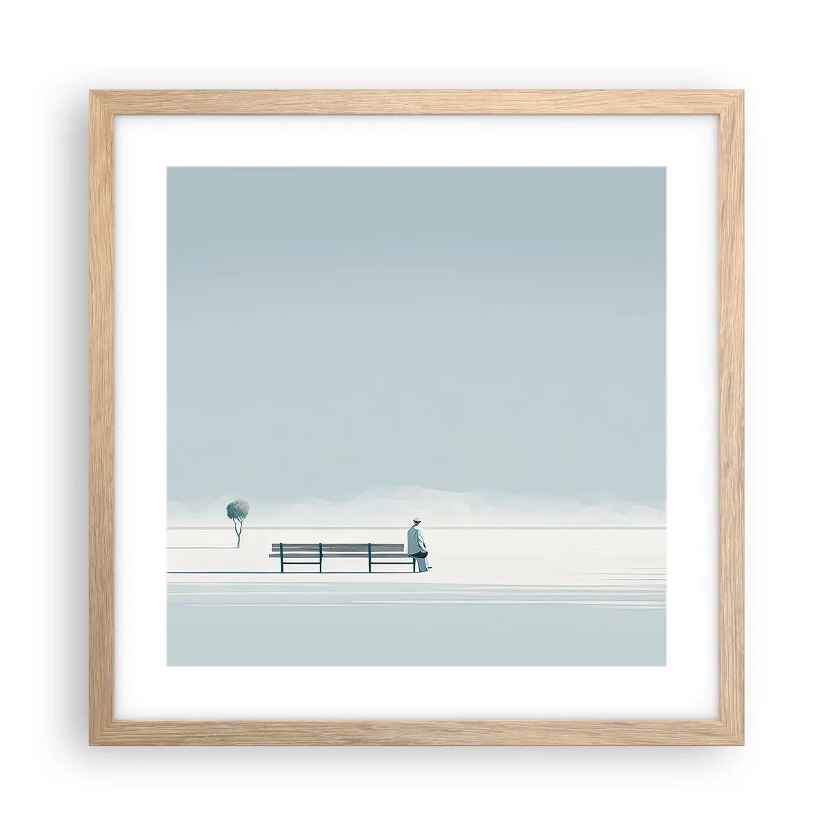 Poster in light oak frame - Yes, I Am Waiting - 40x40 cm