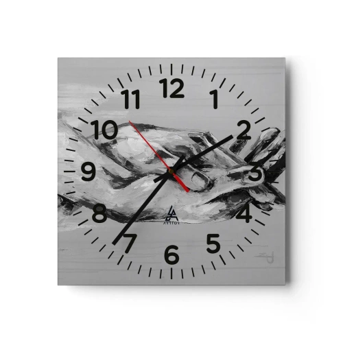 Wall clock - Clock on glass - The Beginning… - 30x30 cm